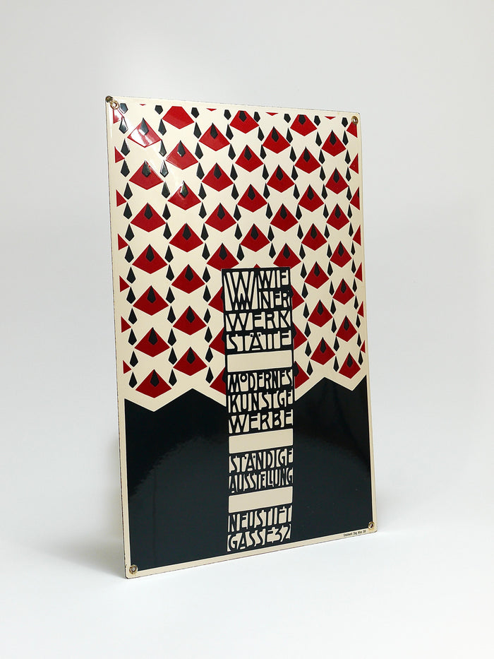 Josef Hoffmann Wiener Werkstätte Vienna Art Nouveau Enamel Advertising Sign