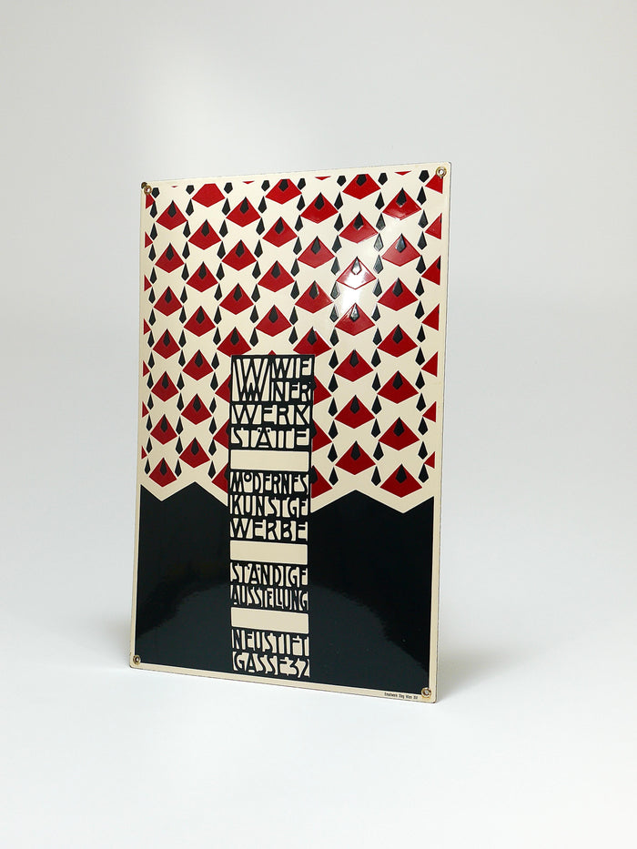 Josef Hoffmann Wiener Werkstätte Vienna Art Nouveau Enamel Advertising Sign