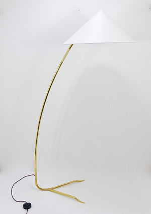 Lampadaire Rupert Nikoll Sumatra Mid-Century en laiton, Vienne, Autriche, années 1950