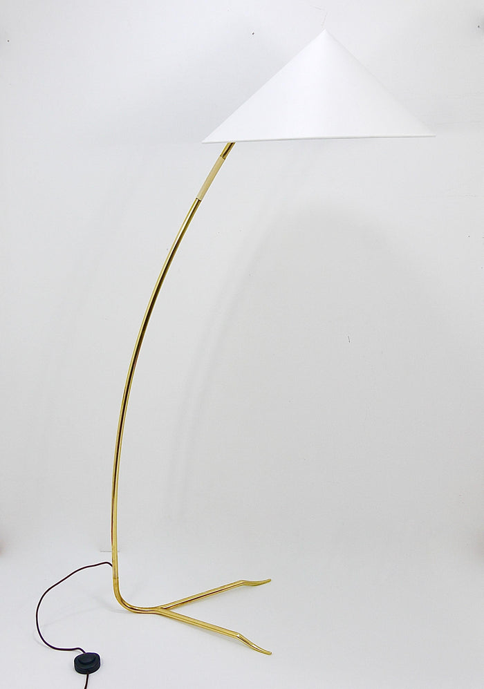 Rupert Nikoll Sumatra Mid-Century Brass Floor Lamp, Vienna, Austria, 1950s