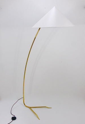 Lampadaire Rupert Nikoll Sumatra Mid-Century en laiton, Vienne, Autriche, années 1950