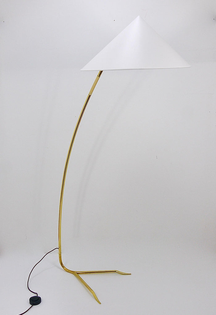 Rupert Nikoll Sumatra Mid-Century Brass Floor Lamp, Vienna, Austria, 1950s