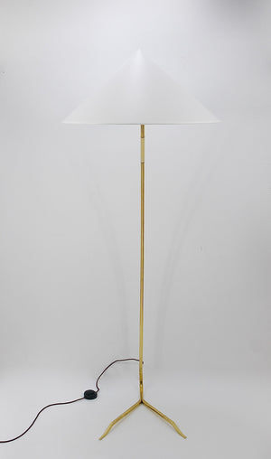 Lampadaire Rupert Nikoll Sumatra Mid-Century en laiton, Vienne, Autriche, années 1950