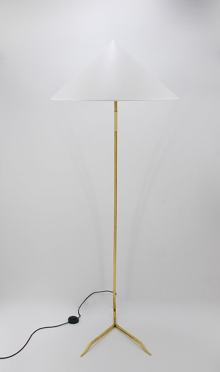 Rupert Nikoll Sumatra Mid-Century Brass Floor Lamp, Vienna, Austria, 1950s