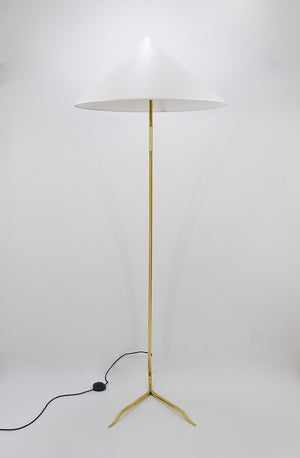Lampadaire Rupert Nikoll Sumatra Mid-Century en laiton, Vienne, Autriche, années 1950
