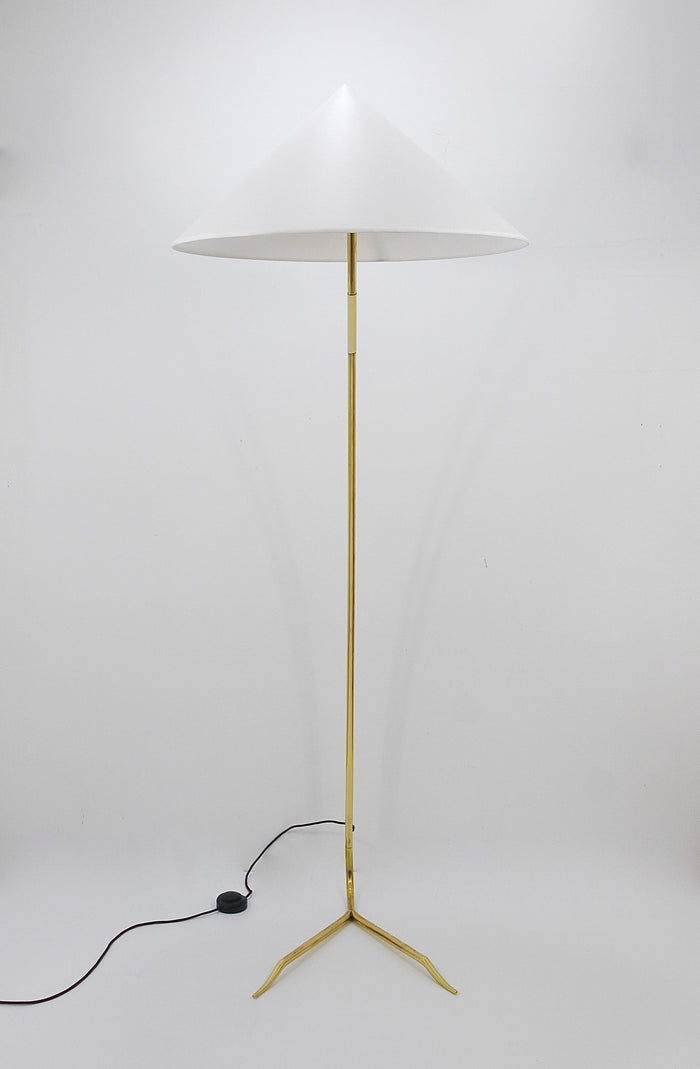 Rupert Nikoll Sumatra Mid-Century Brass Floor Lamp, Vienna, Austria, 1950s