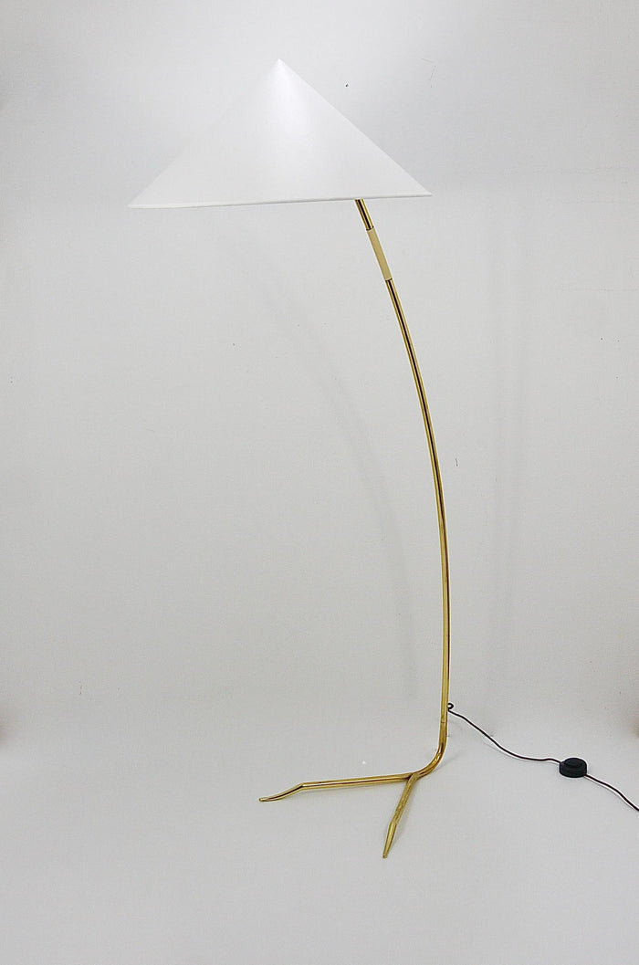 Rupert Nikoll Sumatra Mid-Century Brass Floor Lamp, Vienna, Austria, 1950s