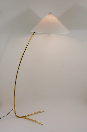 Lampadaire Rupert Nikoll Sumatra Mid-Century en laiton, Vienne, Autriche, années 1950