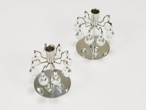 Paire de bougeoirs J.L. Lobmeyr „Lights of Vienna“, cristaux Swarovski à facettes