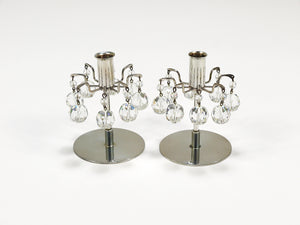 Paire de bougeoirs J.L. Lobmeyr „Lights of Vienna“, cristaux Swarovski à facettes