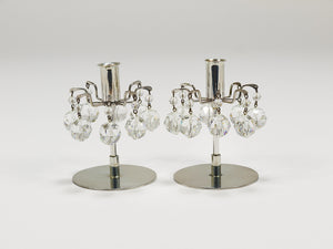 Paire de bougeoirs J.L. Lobmeyr „Lights of Vienna“, cristaux Swarovski à facettes