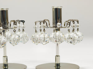 Paire de bougeoirs J.L. Lobmeyr „Lights of Vienna“, cristaux Swarovski à facettes