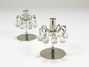 Paire de bougeoirs J.L. Lobmeyr „Lights of Vienna“, cristaux Swarovski à facettes