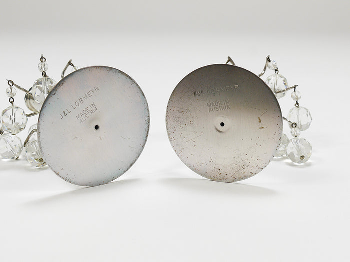 J.L. Lobmeyr „Lights of Vienna“ Pair Candleholders, Faceted Swarovski Crystals