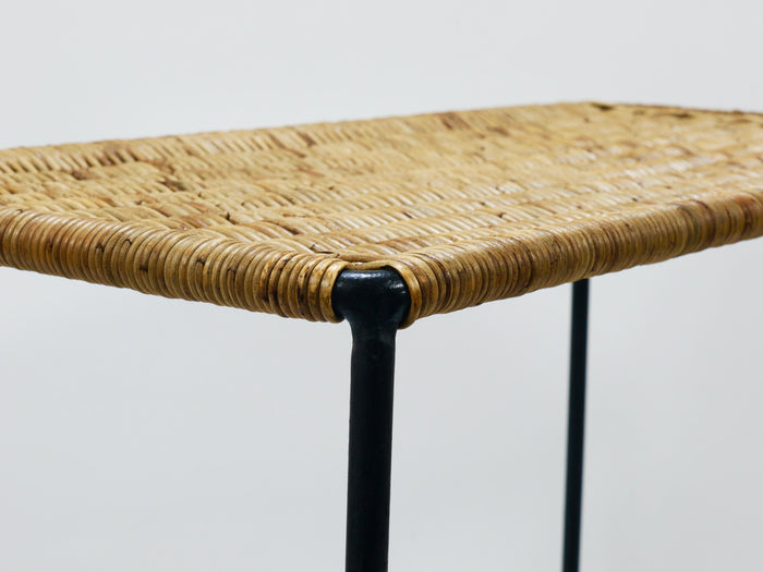 Carl Aubock Long Side Table, Flower Bench, Rattan, Wicker, Austria, 1950s