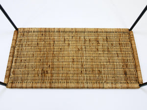 Carl Aubock Long Side Table, Flower Bench, Rattan, Wicker, Austria, 1950s