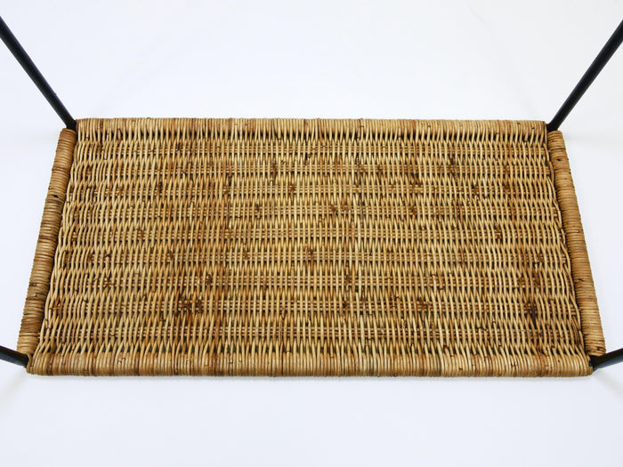 Carl Aubock Long Side Table, Flower Bench, Rattan, Wicker, Austria, 1950s
