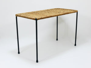 Carl Aubock Long Side Table, Flower Bench, Rattan, Wicker, Austria, 1950s
