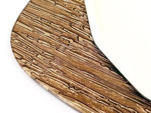 Cristal Arte Bronze Gold Scalloped Textured Midcentury Wall Mirror, Italy, 1960s