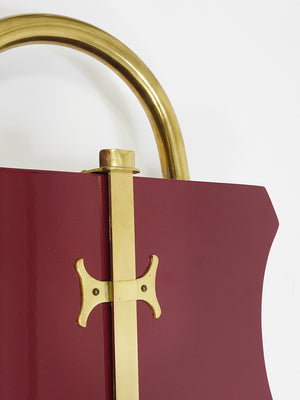 Aldo Tura Style Padlock Spirits Dry Home Bar Cabinet, Italy, 1970s