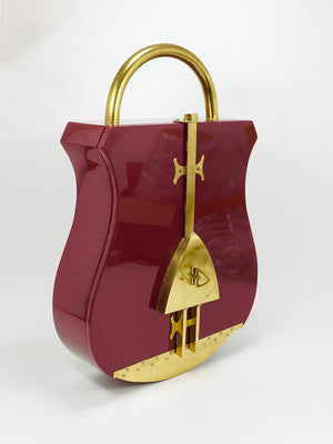 Aldo Tura Style Padlock Spirits Dry Home Bar Cabinet, Italy, 1970s