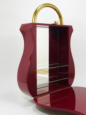Aldo Tura Style Padlock Spirits Dry Home Bar Cabinet, Italy, 1970s