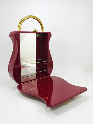 Aldo Tura Style Padlock Spirits Dry Home Bar Cabinet, Italy, 1970s