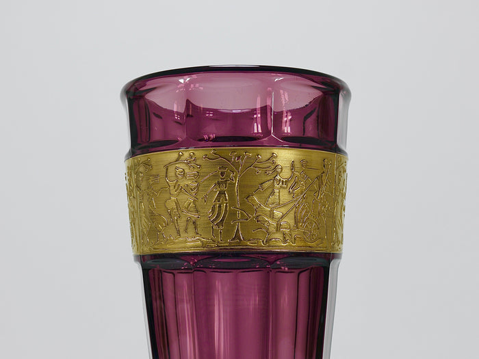 Ludwig Moser Art Deco Amethyst Crystal Glass Vase, Fipop Series, Karlsbad, 1920s