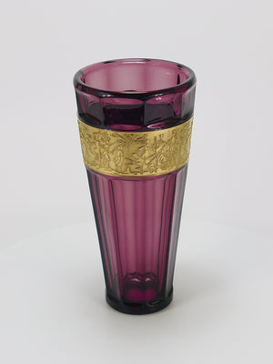 Vase en cristal améthyste Art déco Ludwig Moser, série Fipop, Karlsbad, années 1920