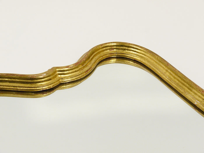 Chelini Firenze Curved Gilt Wood Mid-Century Wall Mirror, Italy, 1950s