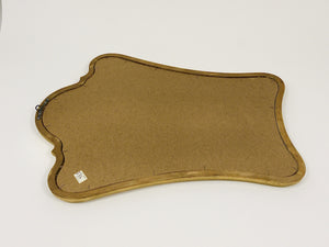 Chelini Firenze Curved Gilt Wood Mid-Century Wall Mirror, Italy, 1950s