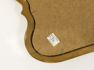 Chelini Firenze Curved Gilt Wood Mid-Century Wall Mirror, Italy, 1950s