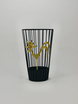 Walter Bosse Brass Rooster Mid-Century Umbrella Stand for Herta Baller, 1950s