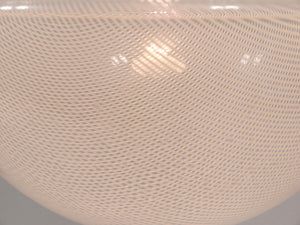 Lámpara colgante globo Op-Art posmoderna a rayas, de Harvey Guzzini para Meblo, años 70