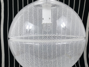Lámpara colgante globo Op-Art posmoderna a rayas, de Harvey Guzzini para Meblo, años 70
