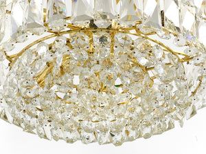 Bakalowits Vienna Large Gilt Brass & Crystal Glass Chandelier, Austria, 1970s