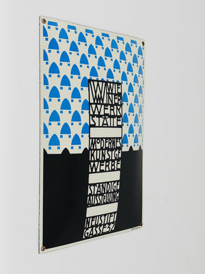 Plaque publicitaire émaillée Art nouveau Josef Hoffmann Wiener Werkstätte, Vienne