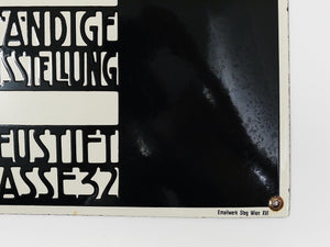 Plaque publicitaire émaillée Art nouveau Josef Hoffmann Wiener Werkstätte, Vienne