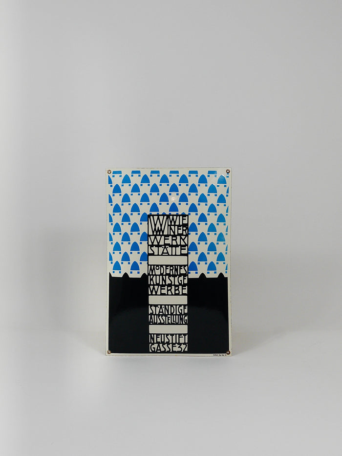 Josef Hoffmann Wiener Werkstätte Vienna Art Nouveau Enamel Advertising Sign