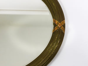 Neoclassical Oval Gilt Wood Gustavian Style Faceted Wall Mirror, Italy, 1900s