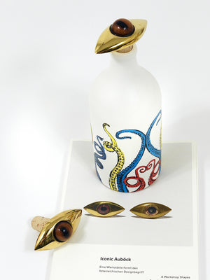 Tappo per bottiglia «Eye» #4538 di Carl Auböck, fatto a mano, sughero e ottone, Austria
