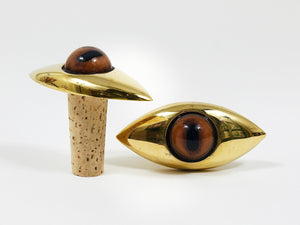 Tappo per bottiglia «Eye» #4538 di Carl Auböck, fatto a mano, sughero e ottone, Austria