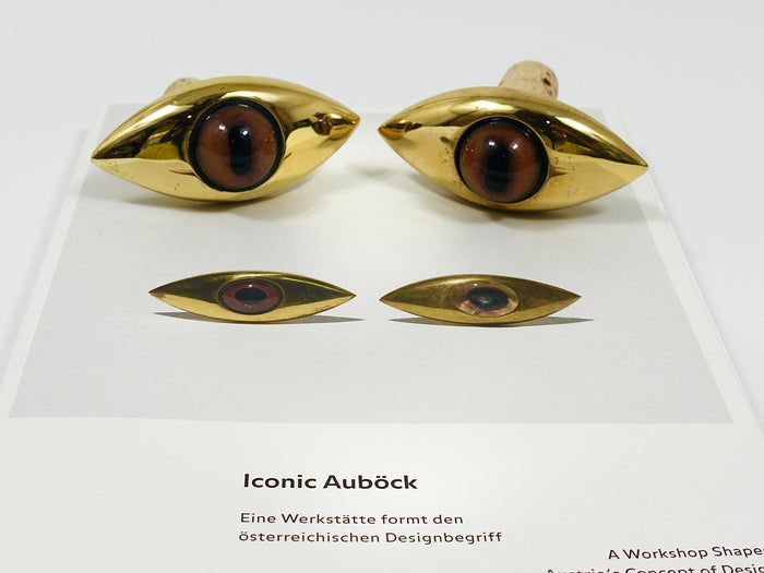 Iconic Carl Auböck Handcrafted Eye Bottle Stopper #4538, Cork & Brass, Austria