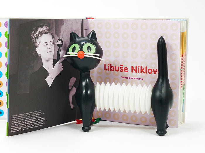 Libuse Niklova Accordion Squeaky Toy Cat „Tomcat“ by Fatra, Czechoslovakia 1960s