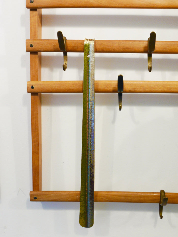 Exquisite Hammer-Blown Solid Brass Shoehorn, Handmade in Austria
