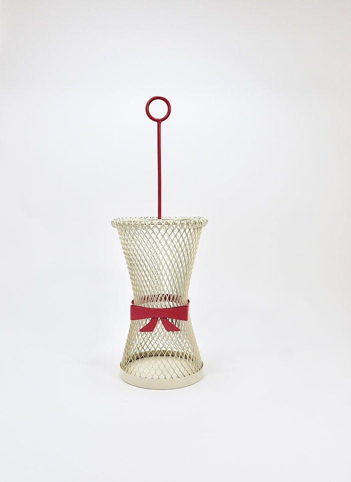 Mathieu Matégot Style Tie Bow Umbrella Stand, Mid-Century, Metal, France, 1950s