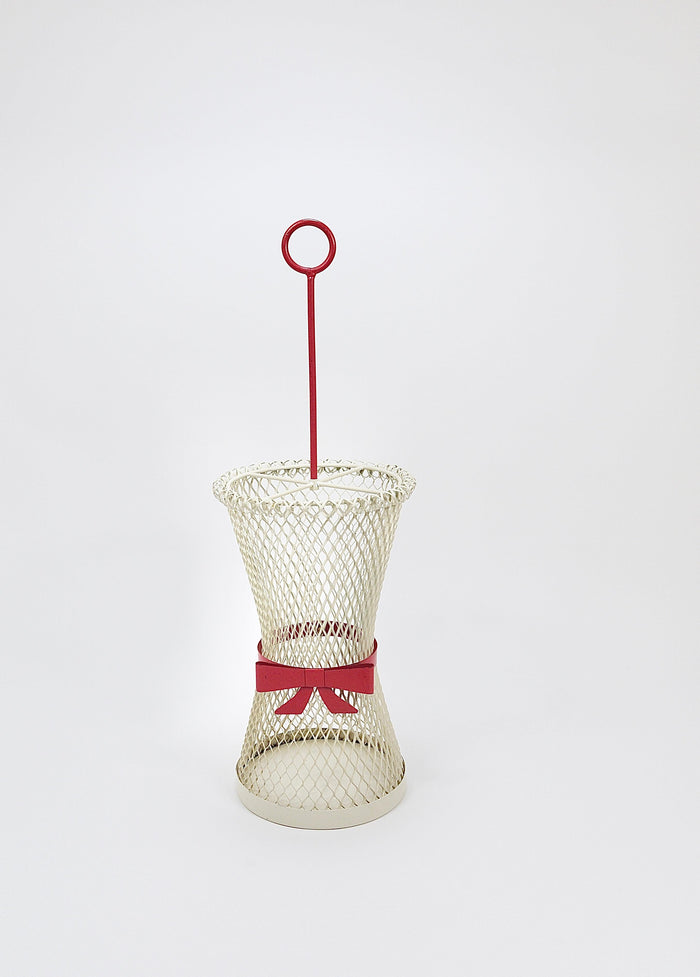Mathieu Matégot Style Tie Bow Umbrella Stand, Mid-Century, Metal, France, 1950s