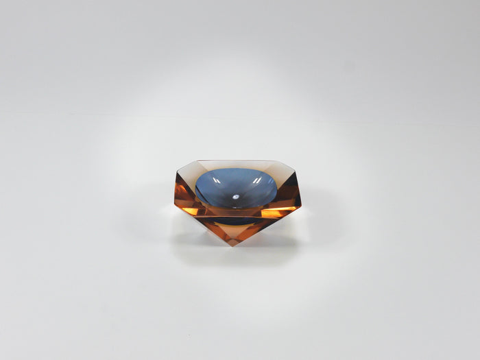 Flavio Poli Sommerso Caviar Murano Glass Diamond Bowl by Seguso, Italy, 1960s
