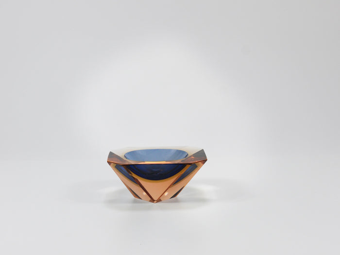 Flavio Poli Sommerso Caviar Murano Glass Diamond Bowl by Seguso, Italy, 1960s