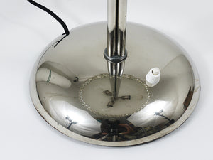 Bakalowits Vienna Nickel & Crystal Mushroom Table Desk Side Lamp, Austria, 1950s